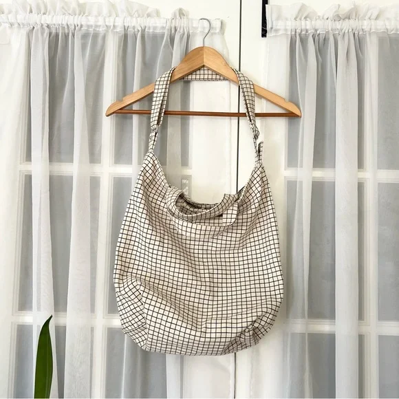 Baggu Vertical Duck Canvas Grid Tote Bag with Handles - Picture 3 of 10